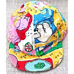 Vintage 80s Kids Graphic Animal Print AOP Baseball Ball Cap GUC Rainbow Colors